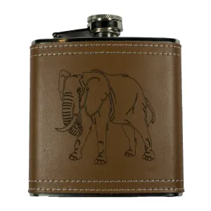 6oz Elephant Leather Flask