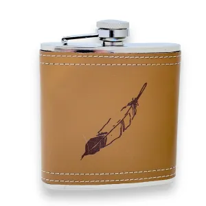 6oz Feather Leather Flask