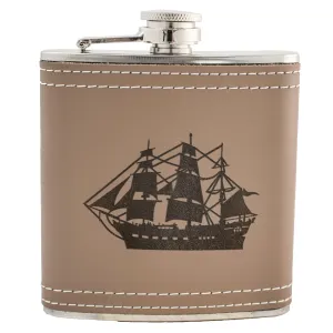 6oz Ship Leather Flask