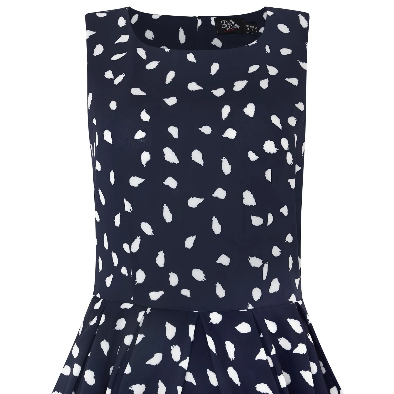 Annie Swing Dress in Navy with Painted Dots