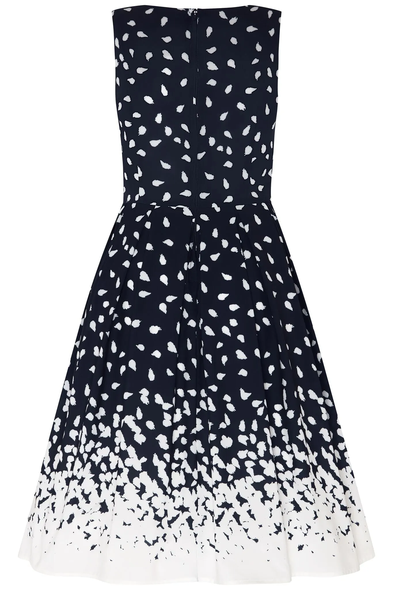 Annie Swing Dress in Navy with Painted Dots