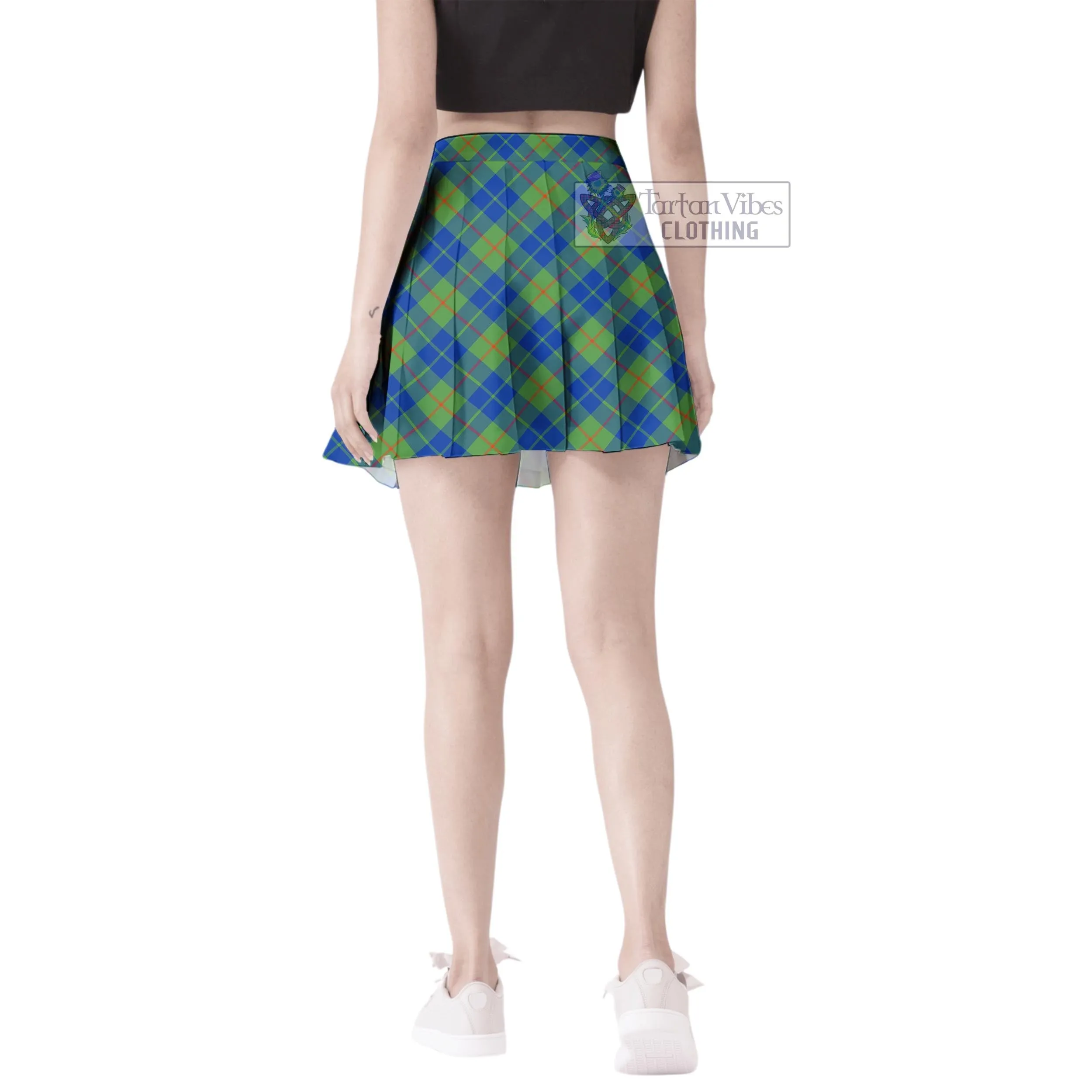 Barclay Hunting Ancient Tartan Women's Plated Mini Skirt