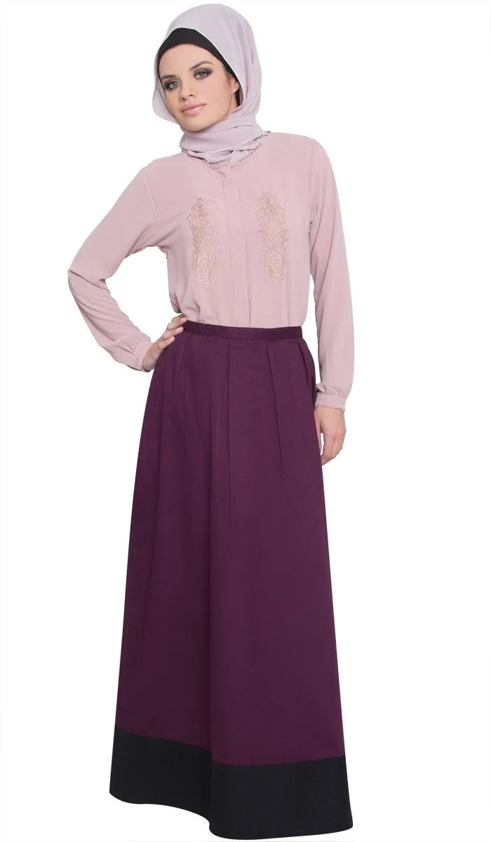 Bella Formal Silky Long Maxi Skirt - Purple - FINAL SALE