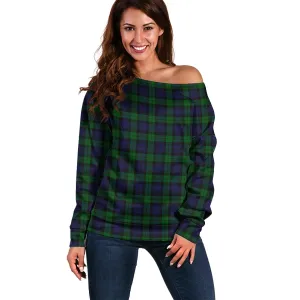 Black Watch Tartan Off Shoulder Women Sweater