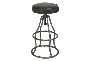 Bowie Bar Stool - Distressed Black Leather