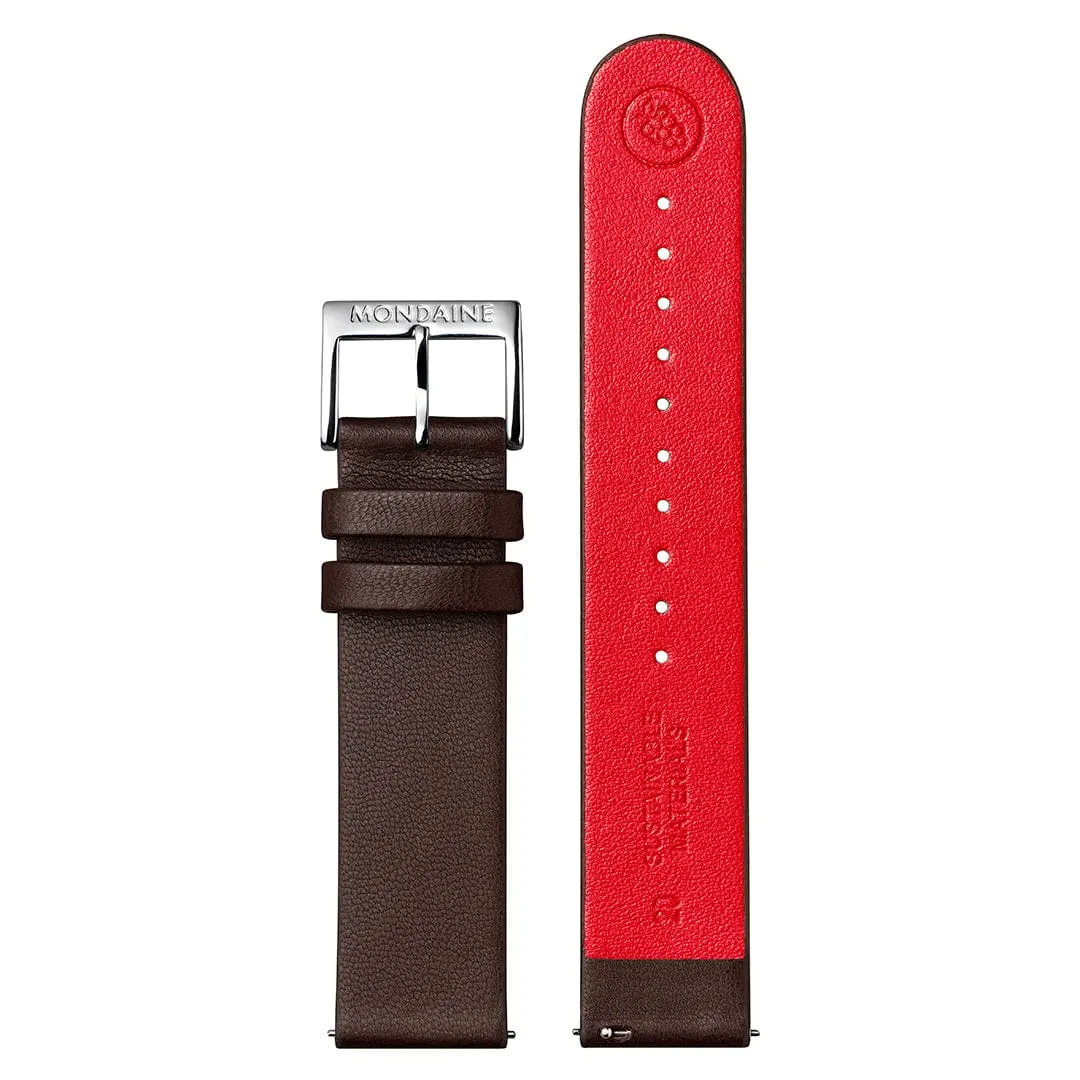 Brown Vegan Grape Leather Strap, 20 mm