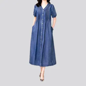 Casual maxi vintage denim dress