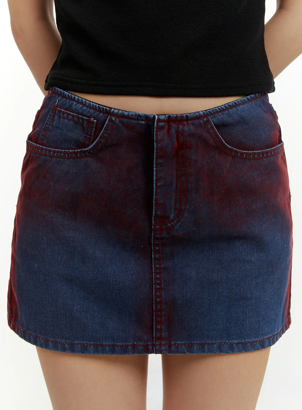 Color Washed Mini Skirt CY408