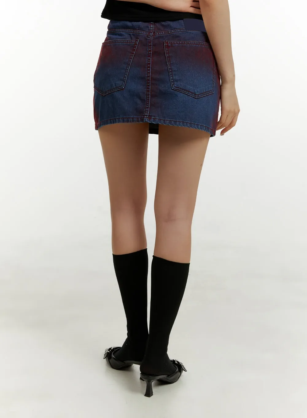 Color Washed Mini Skirt CY408