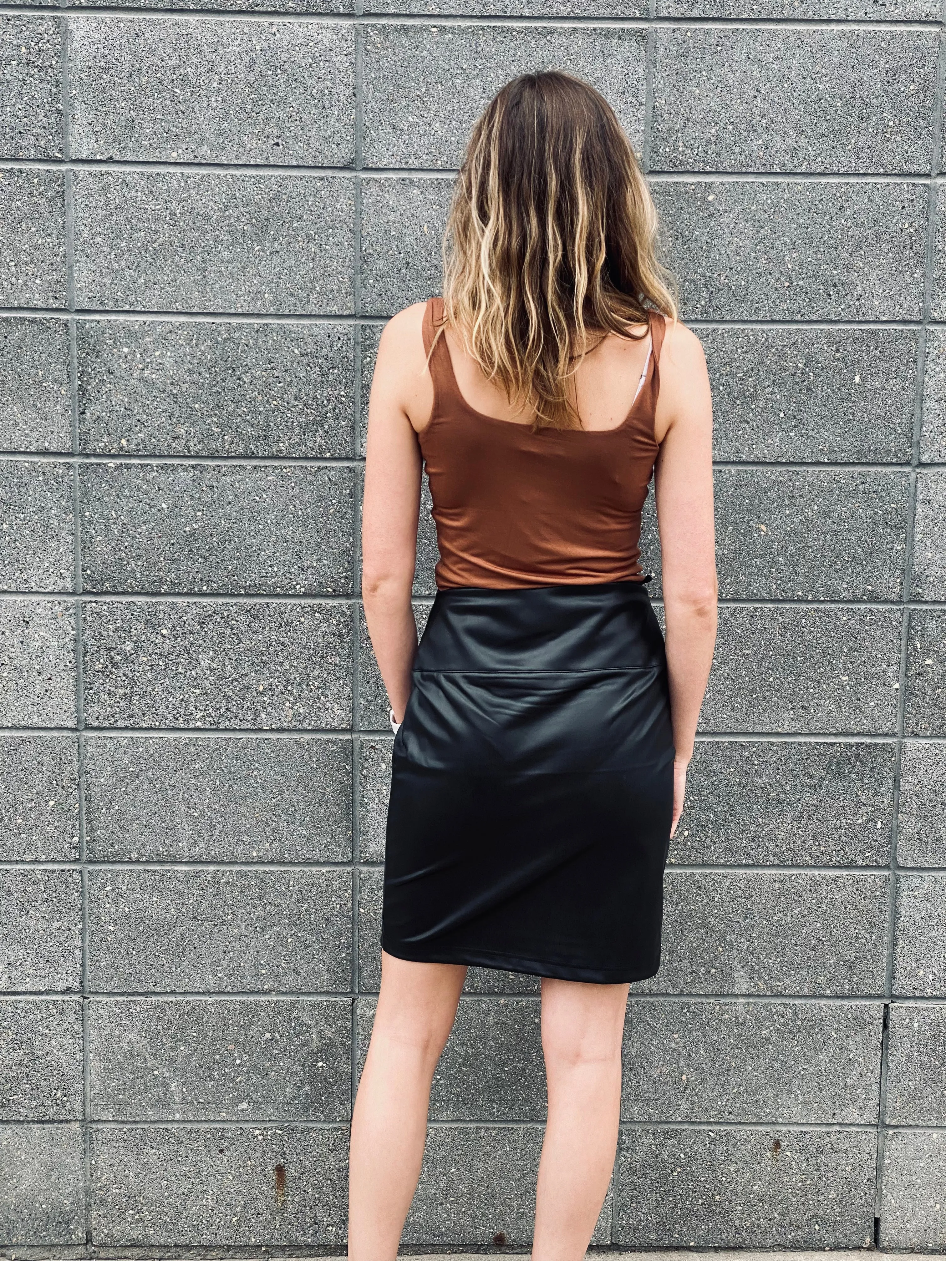 DELILAH VEGAN LEATHER SKIRT