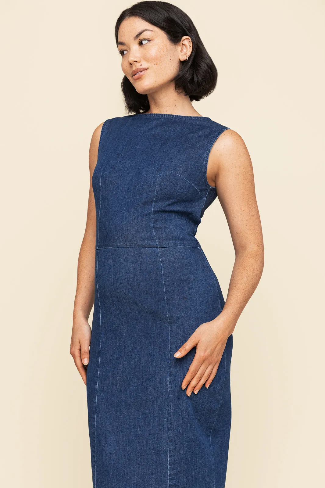 Denim Boatneck Dress (Final Sale)