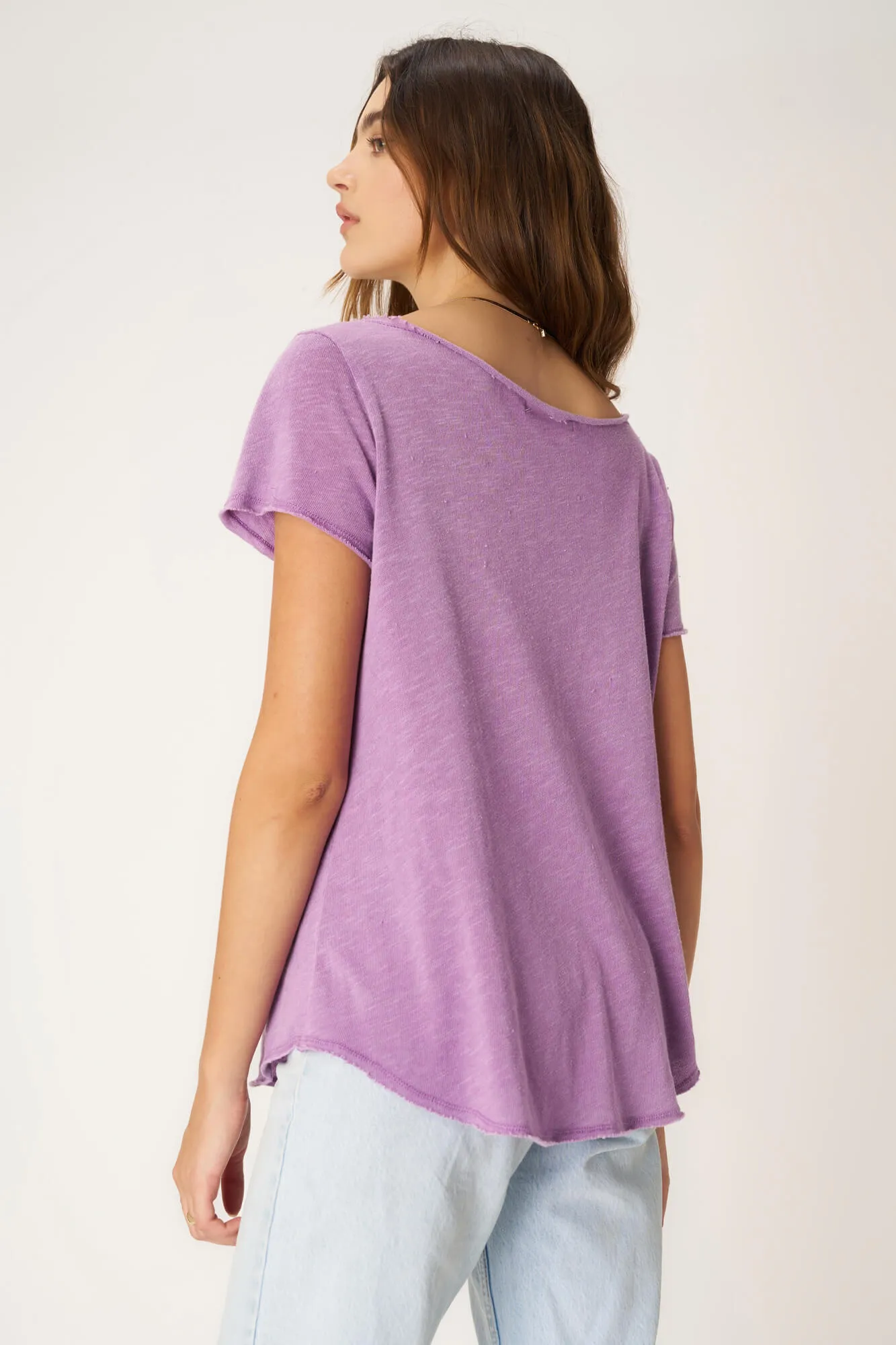 Easy On Me Textured Crew Tee - Purple Magic