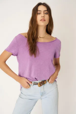 Easy On Me Textured Crew Tee - Purple Magic