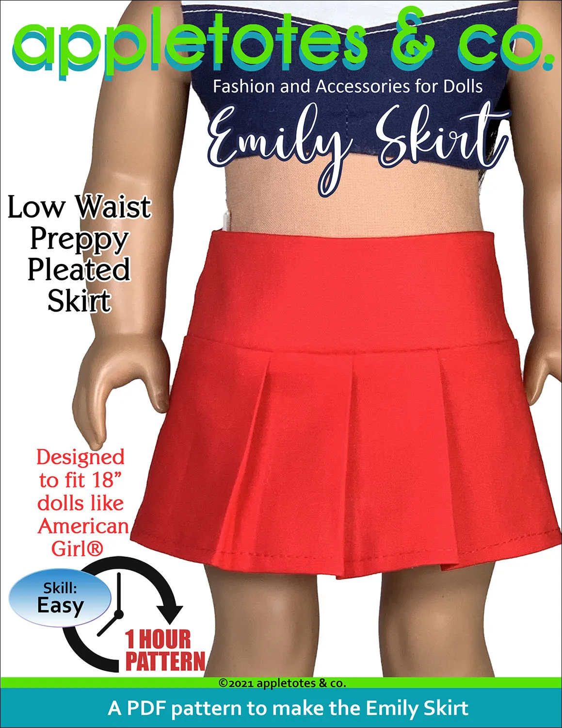 Emily Skirt 18 Inch Doll Sewing Pattern