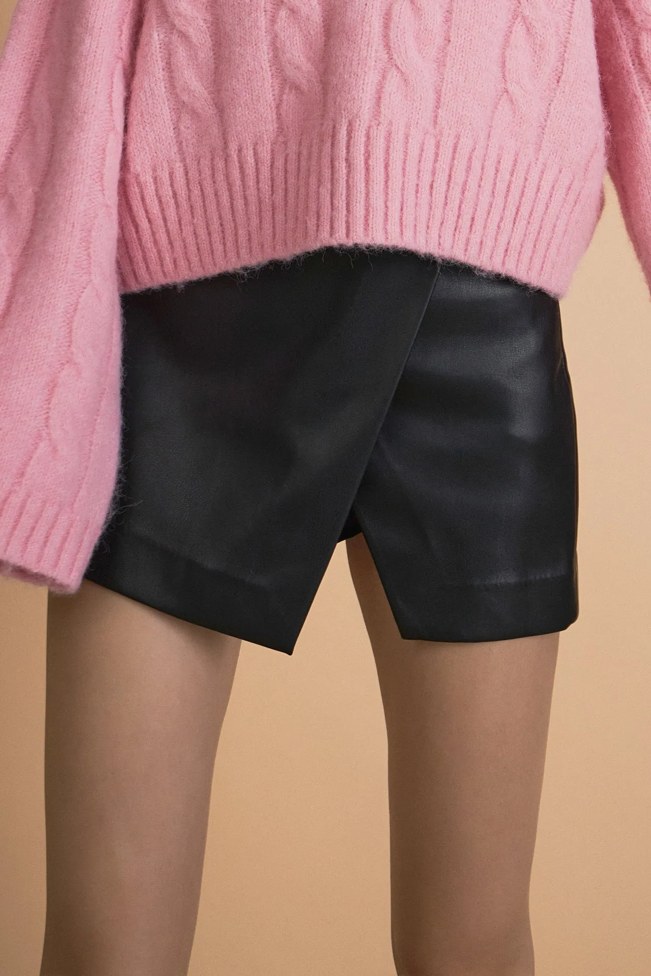 Endless Rose - Faux Leather Mini Skort