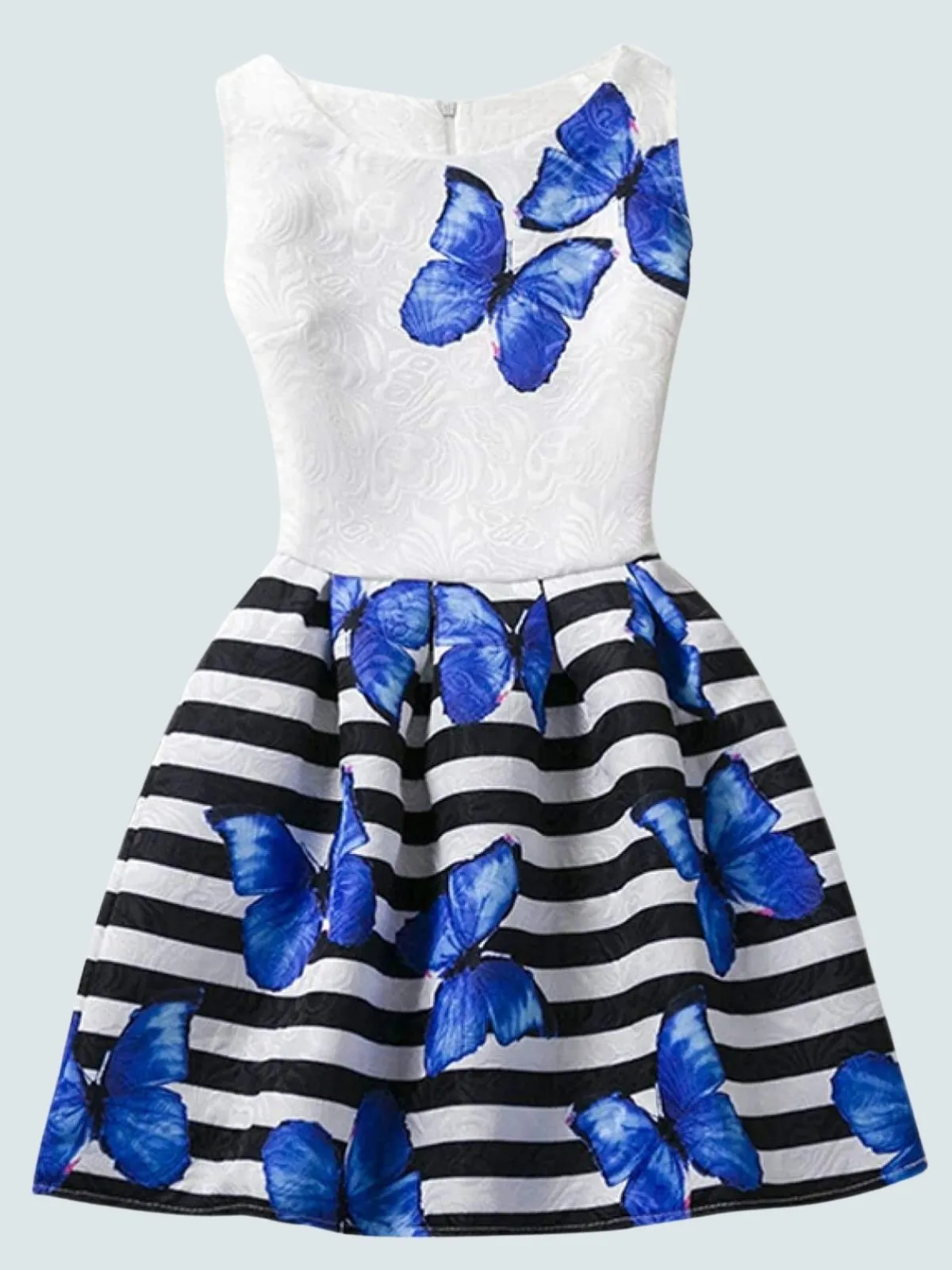 Girls Butterfly Printed A-Line Dress