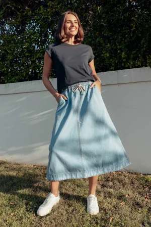 Greta Light Denim Skirt