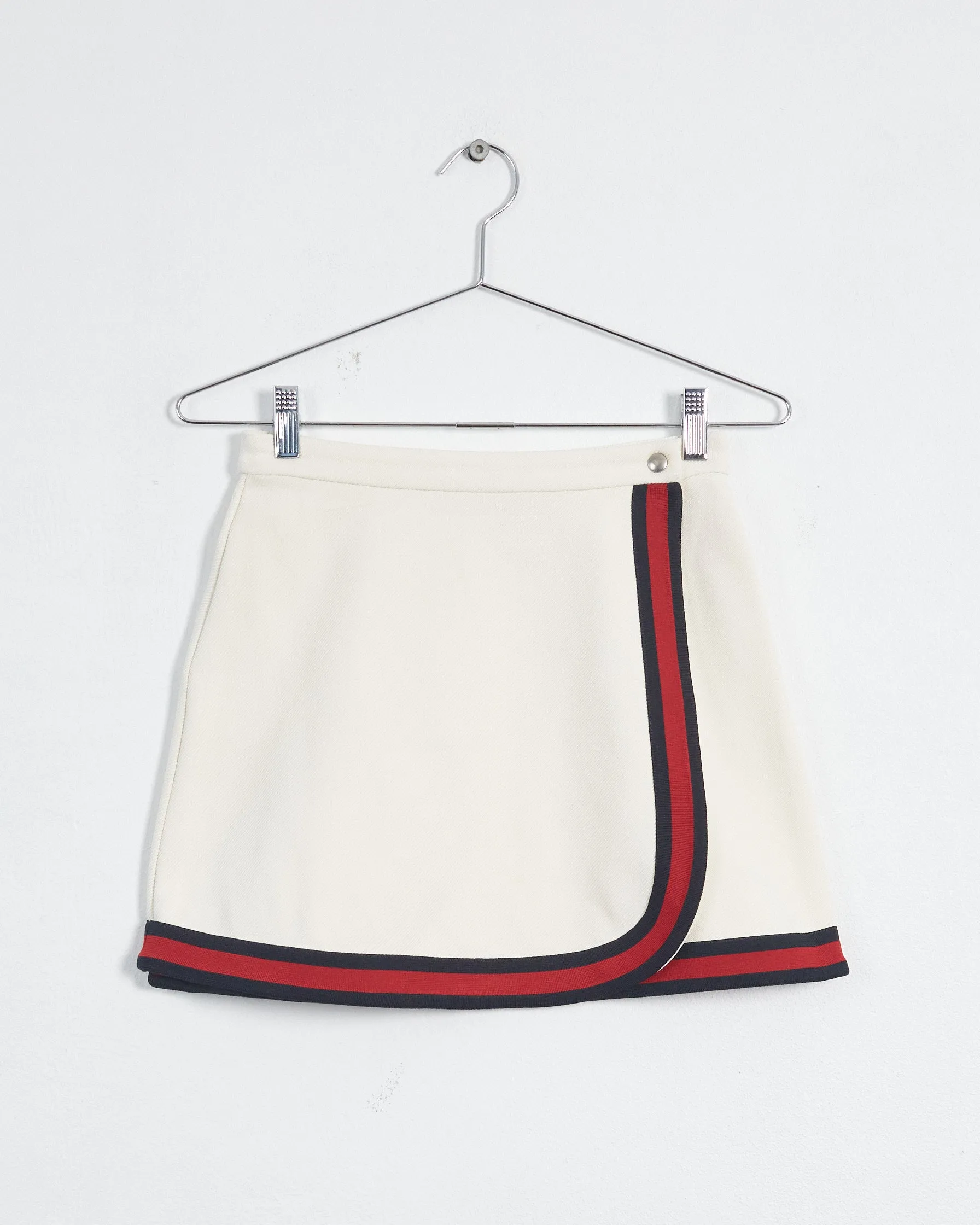 Gucci crossover front mini skirt, cream, 8