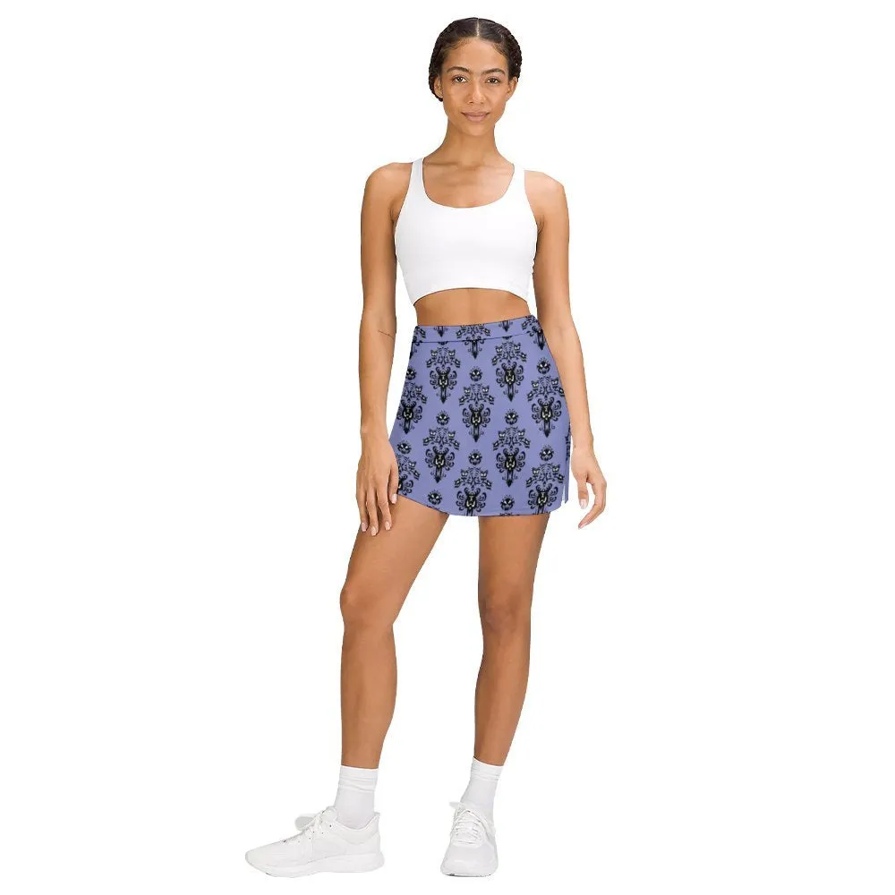 Haunted Mansion Wallpaper Athletic A-Line Skirt With Pocket