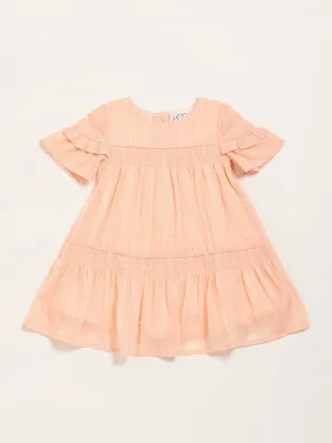 HOP Baby Peach Tiered A-Line Dress