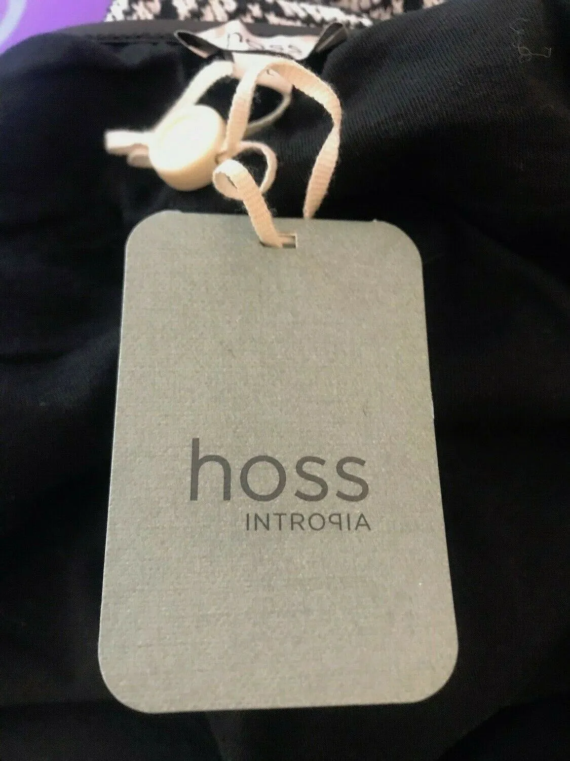 HOSS Intropia Black & White Herringbone Pattern Mini Pencil UK 16 US 12 EU 44