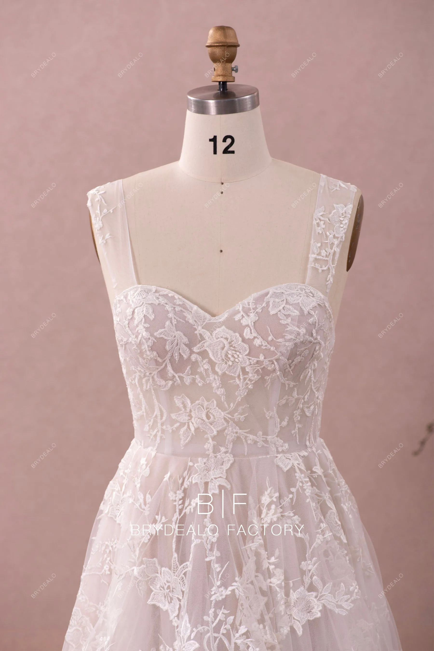 Lace Straps Designer Horsehair High-low Casual Champagne Wedding Dress