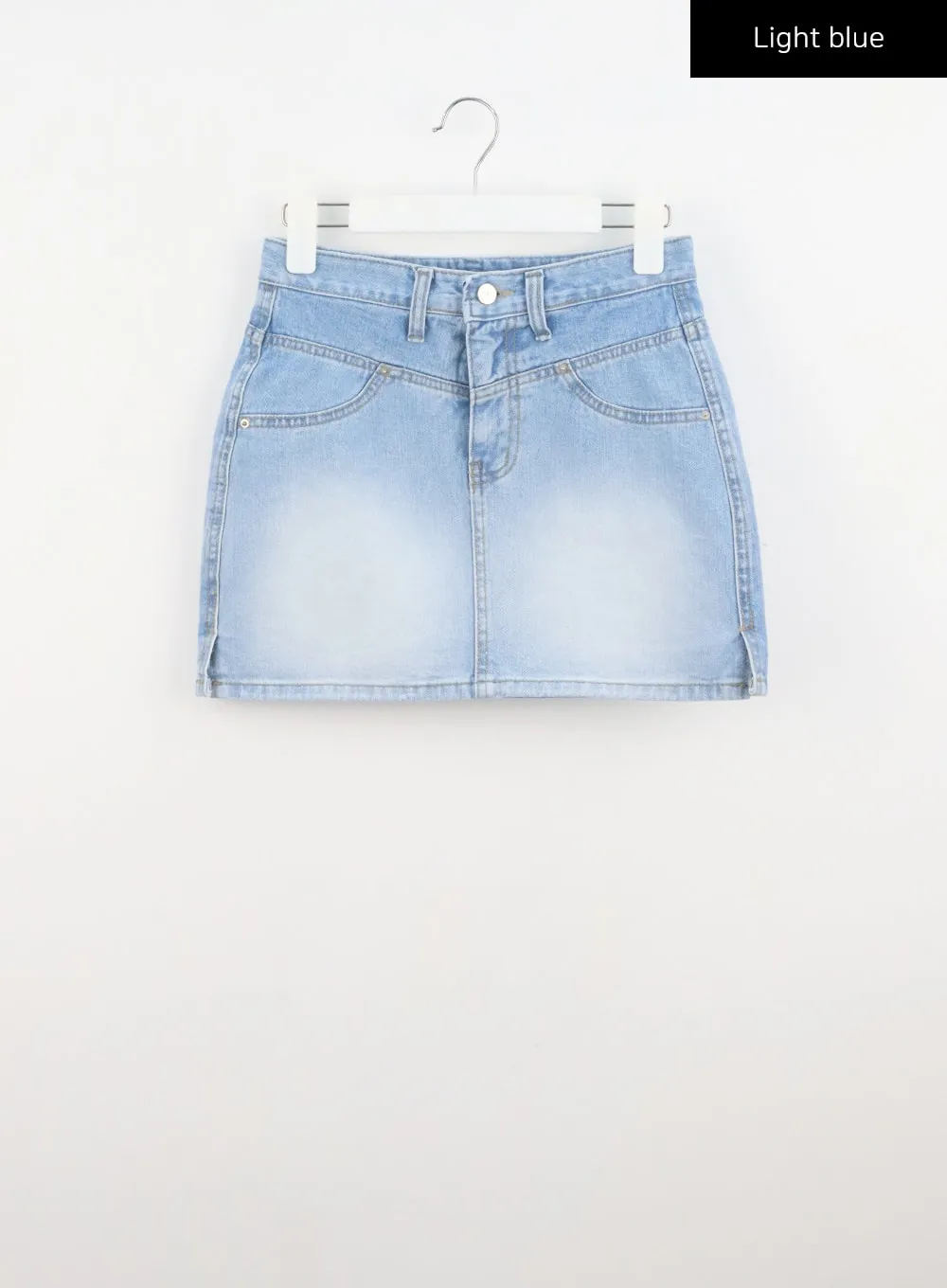 Light Wash Denim Mini Skirt CL303