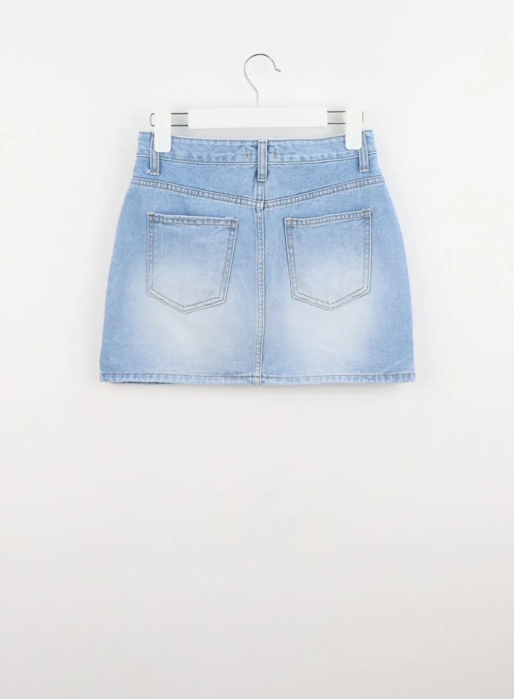 Light Wash Denim Mini Skirt CL303