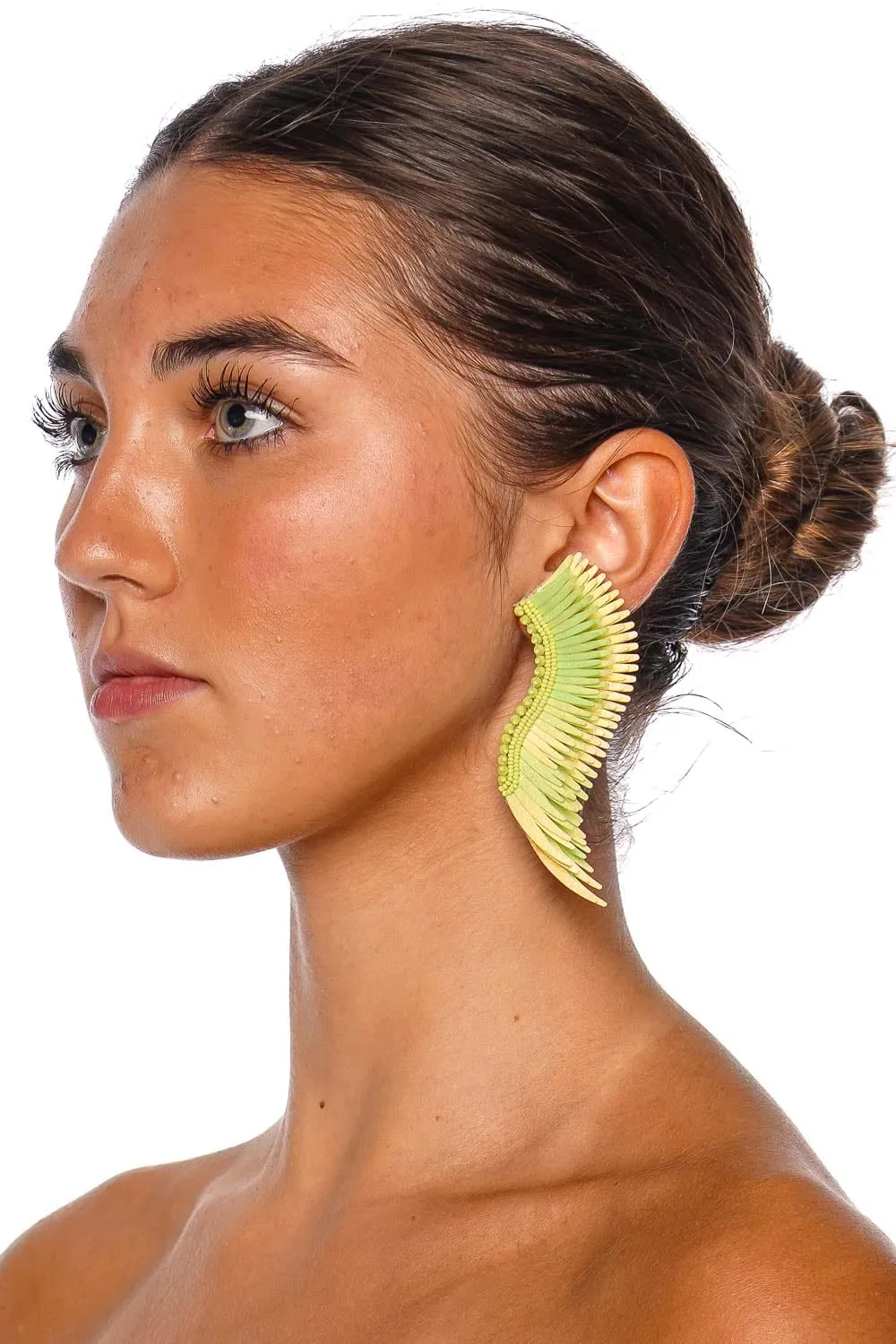 Madeline Lime Yellow Beaded Earrings