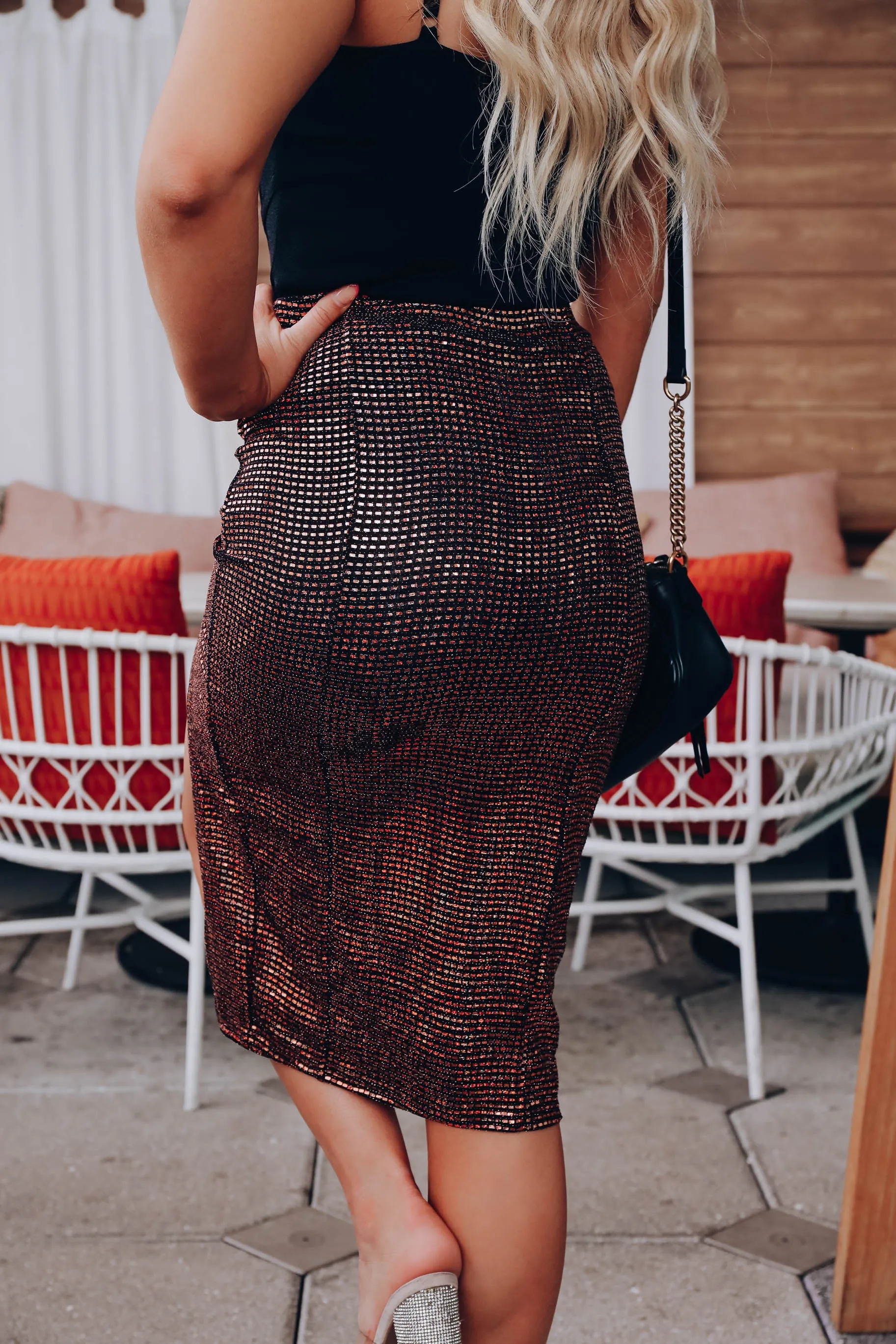 Making A Statement Sequin Midi Skirt