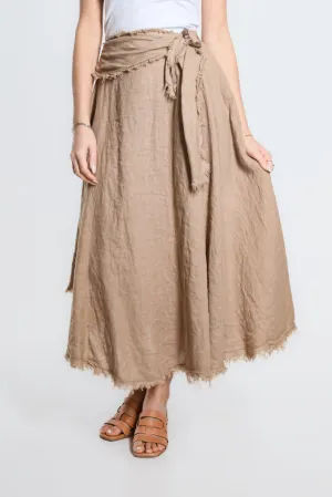 Maureen Diagonal High Low Linen Skirt (SS104)