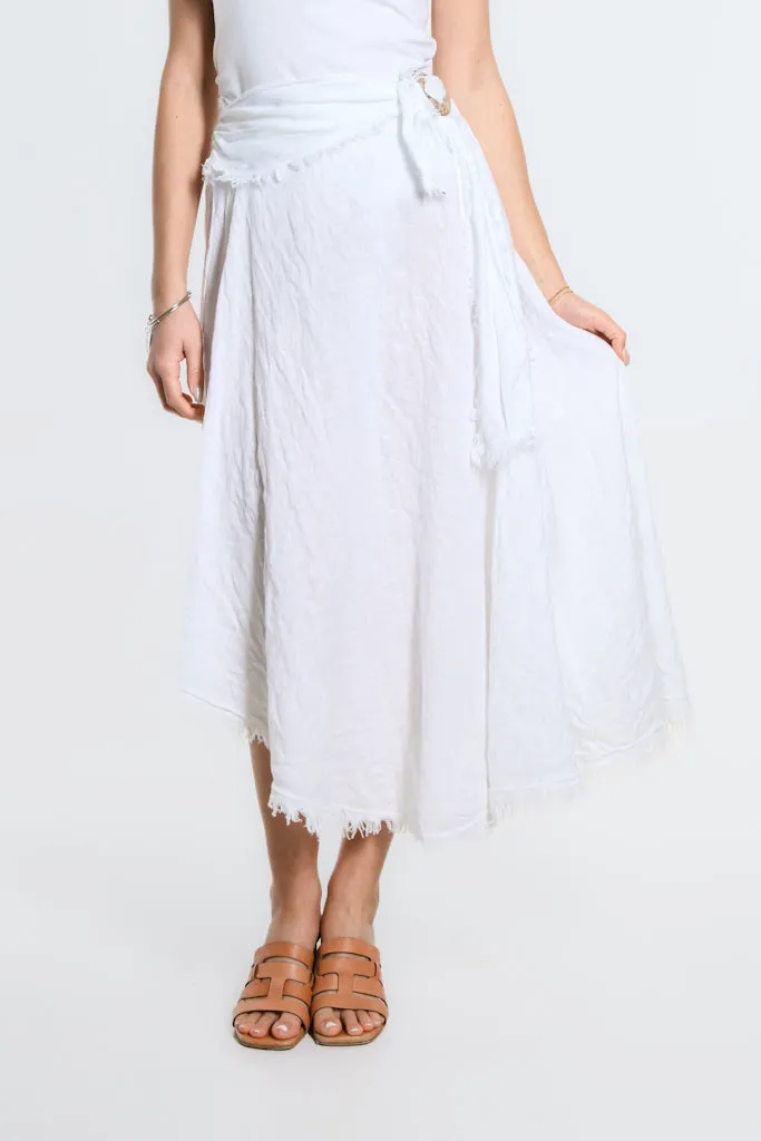 Maureen Diagonal High Low Linen Skirt (SS104)