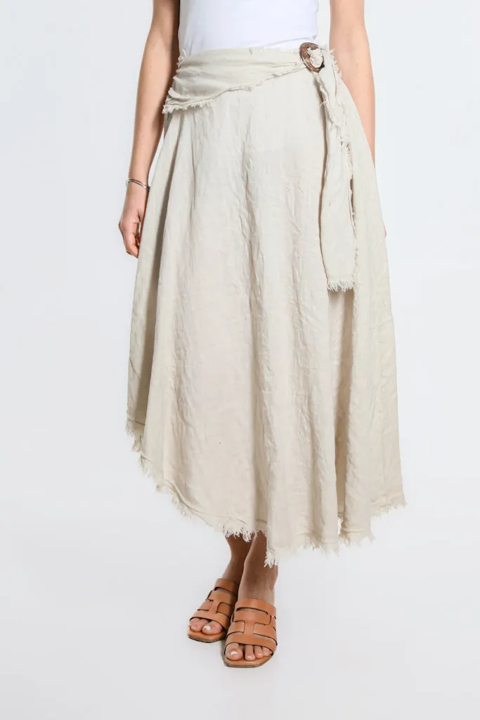 Maureen Diagonal High Low Linen Skirt (SS104)