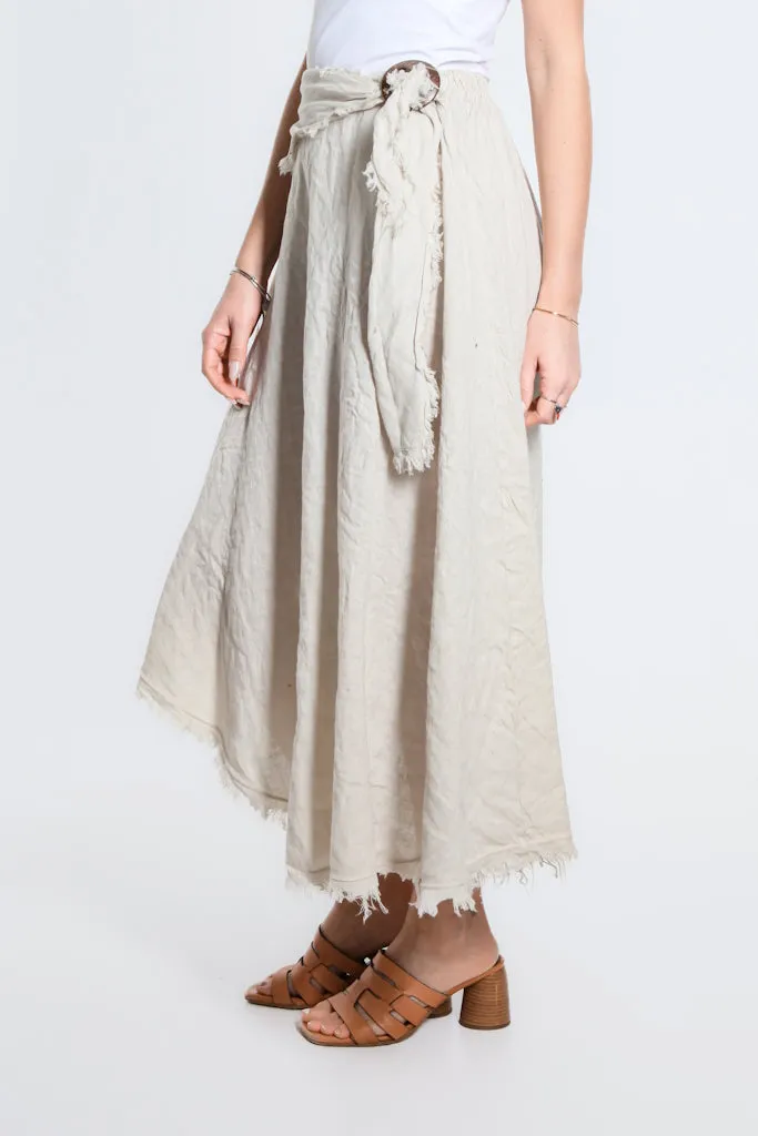 Maureen Diagonal High Low Linen Skirt (SS104)