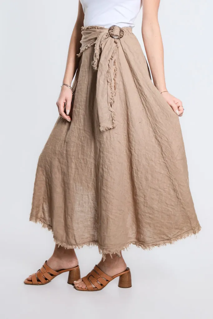 Maureen Diagonal High Low Linen Skirt (SS104)