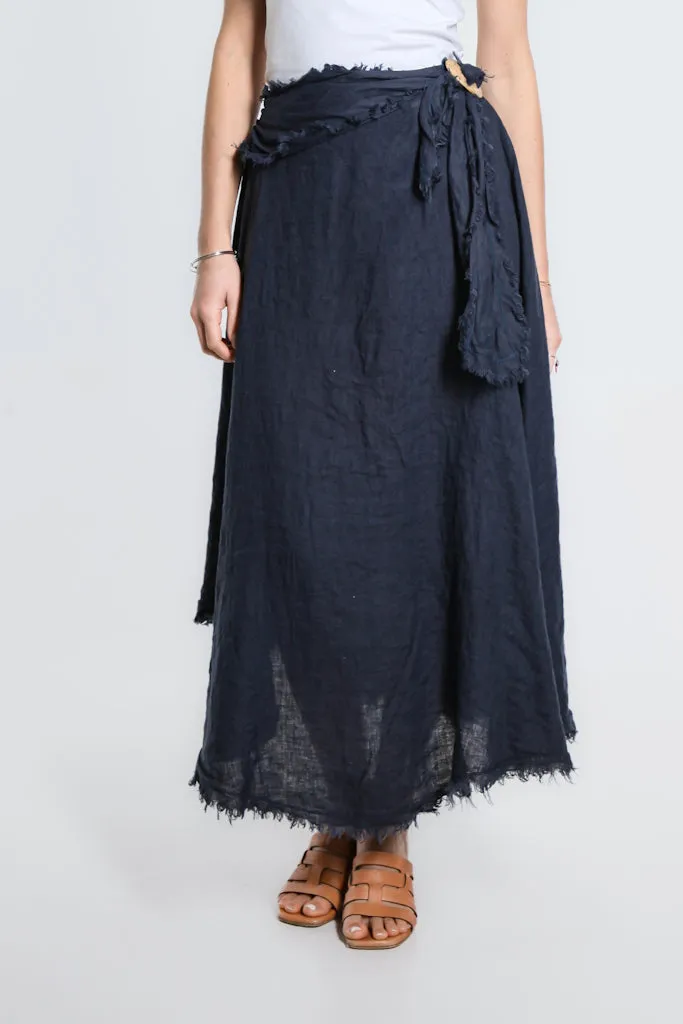 Maureen Diagonal High Low Linen Skirt (SS104)