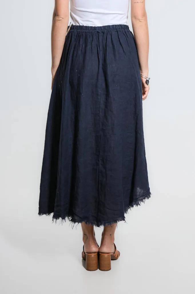 Maureen Diagonal High Low Linen Skirt (SS104)