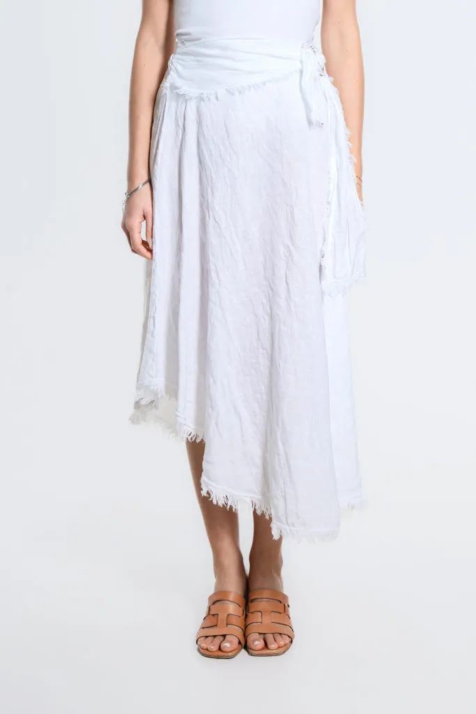 Maureen Diagonal High Low Linen Skirt (SS104)