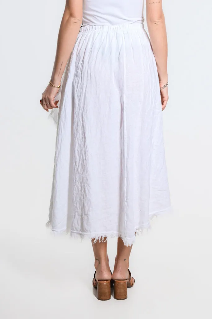 Maureen Diagonal High Low Linen Skirt (SS104)