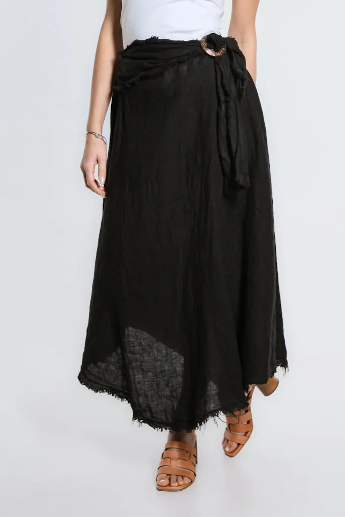 Maureen Diagonal High Low Linen Skirt (SS104)