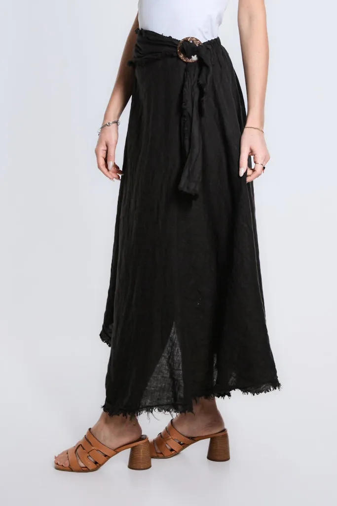 Maureen Diagonal High Low Linen Skirt (SS104)