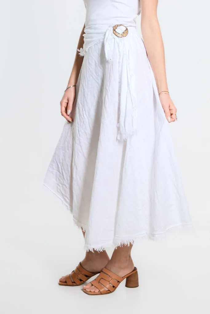 Maureen Diagonal High Low Linen Skirt (SS104)