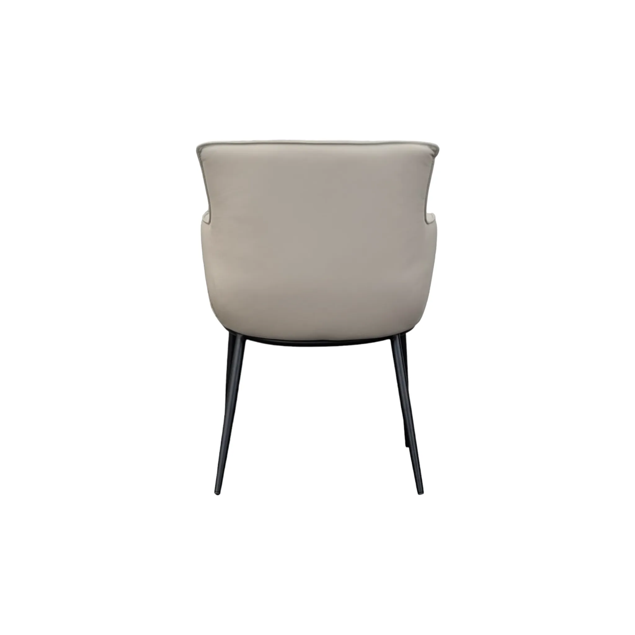 Menly Light Grey Leather Dining Armchair