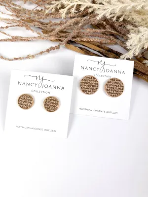 Natural Tone Textured Stripe Studs