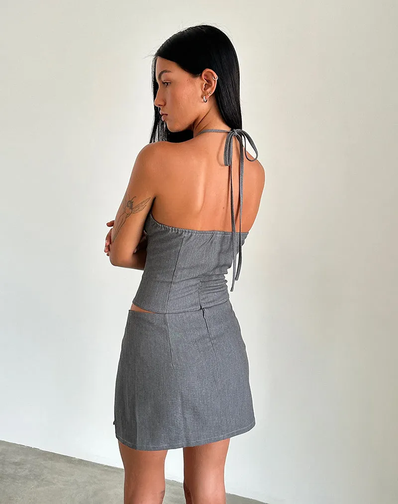 Pamela Mini Skirt in Tailoring Charcoal