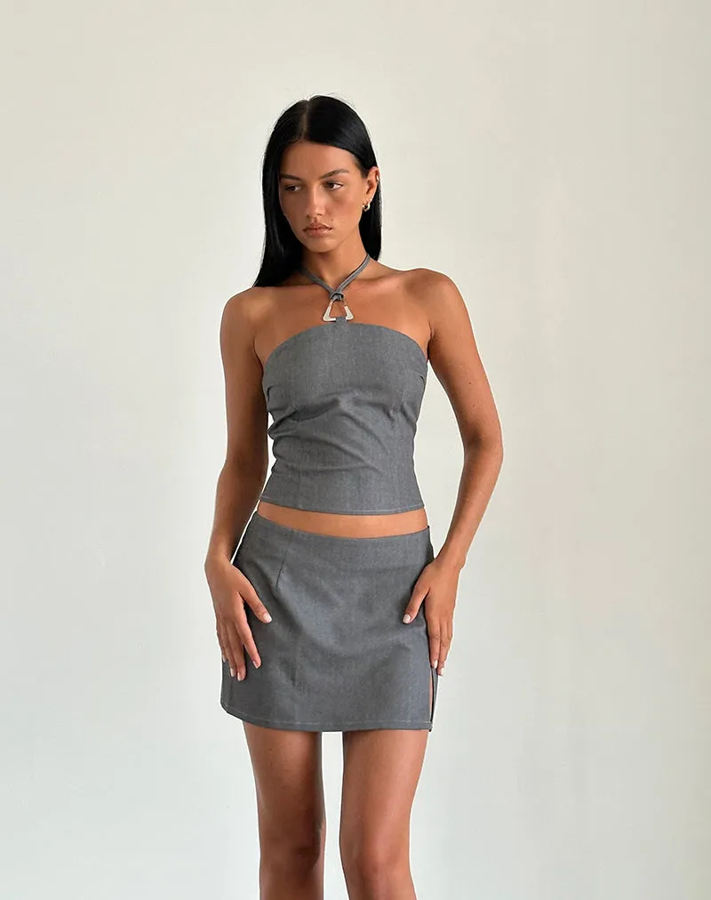 Pamela Mini Skirt in Tailoring Charcoal