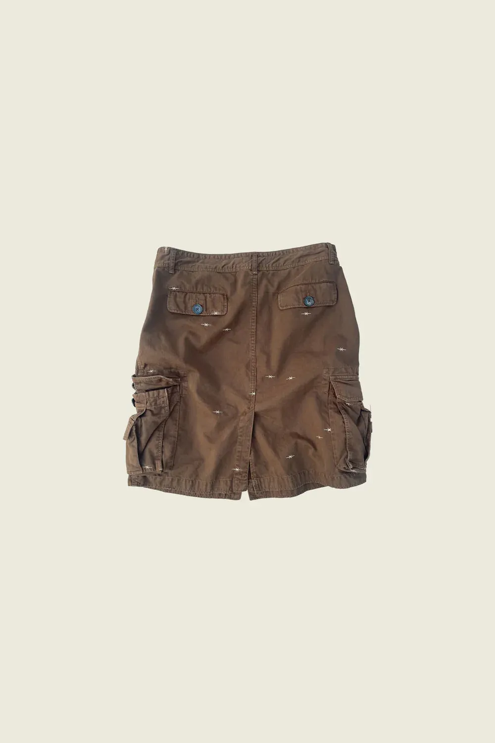 PHIPPS STAR EMBROIDERED CARGO SKIRT BROWN