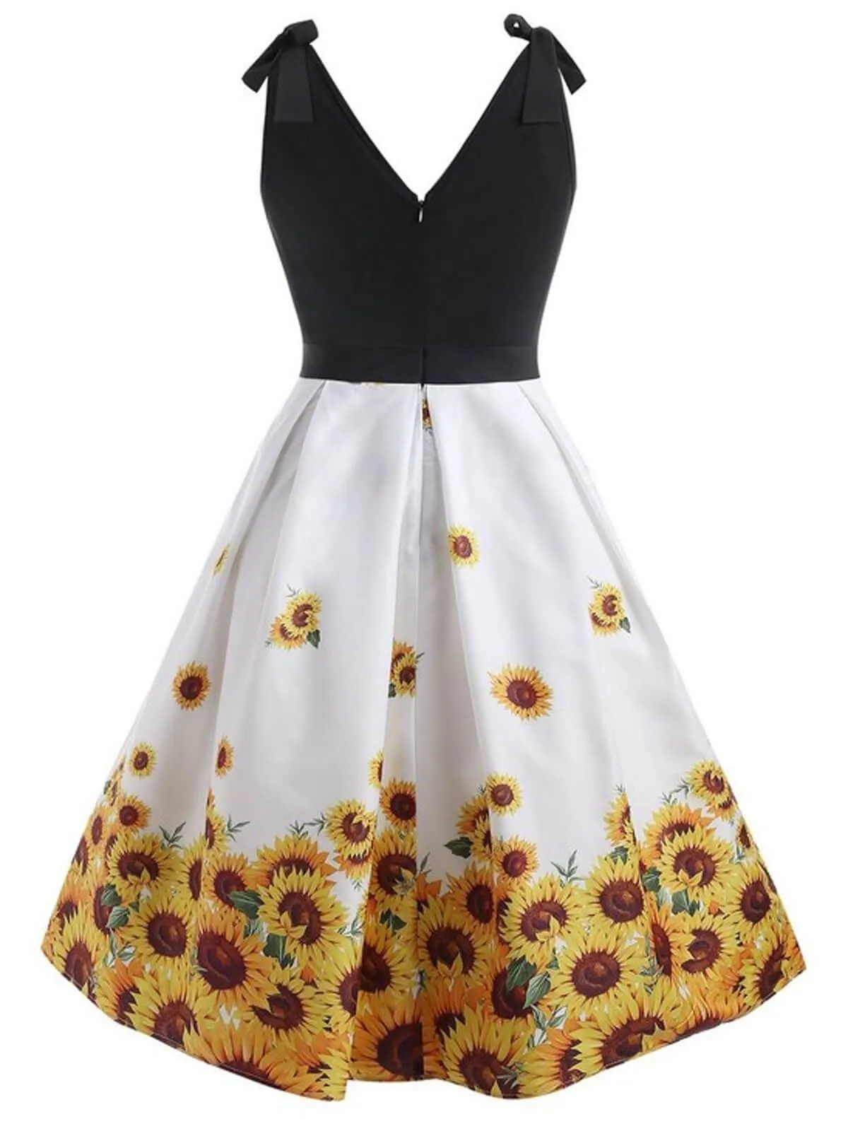 Plus Size 1950s Sunflowers Wrap Dress