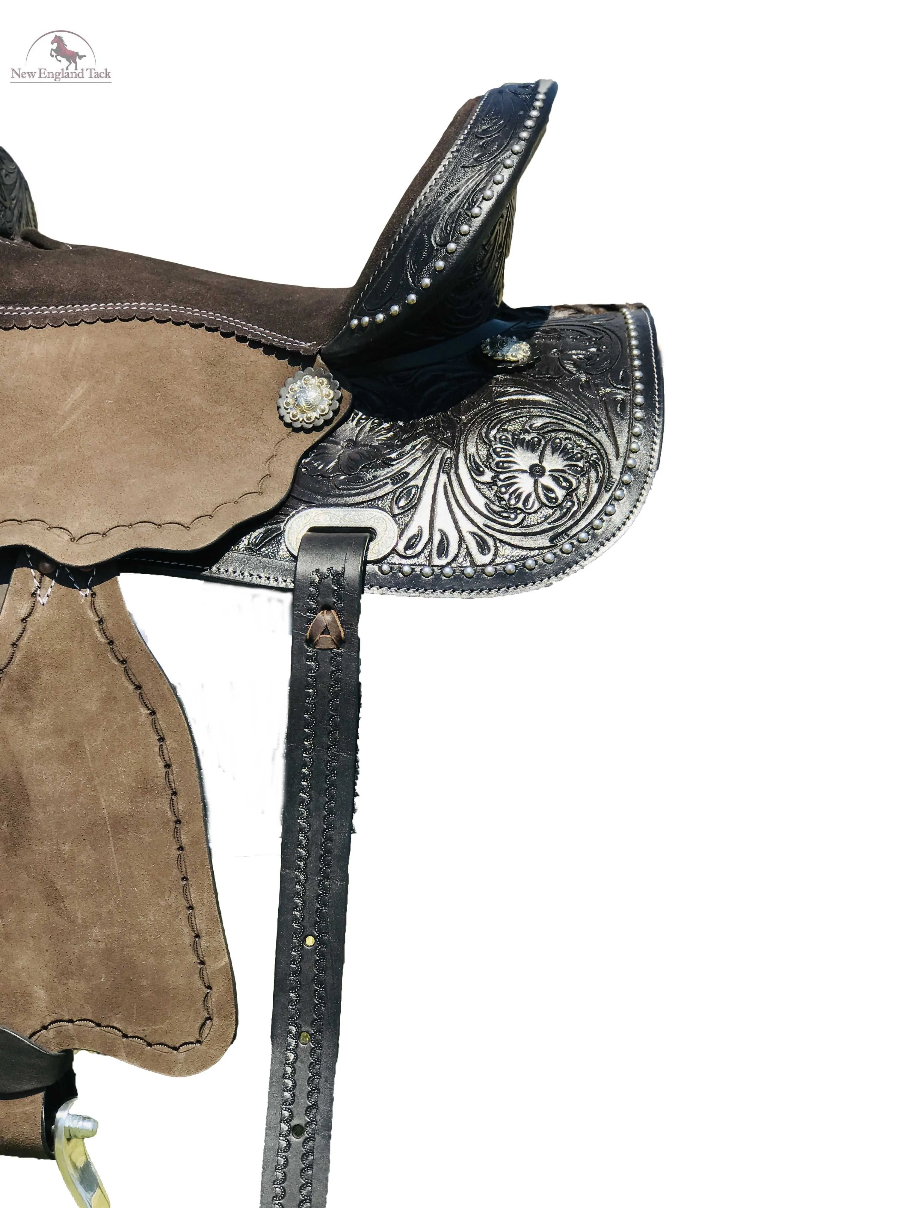 Resistance Youth/Pony Border Tooled Western Barrel Saddle With Floral Tooled Single Skirt