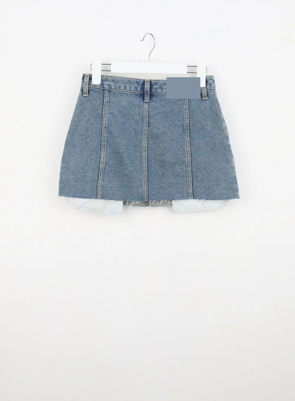 Ripped Hem Denim Mini Skirt CU326